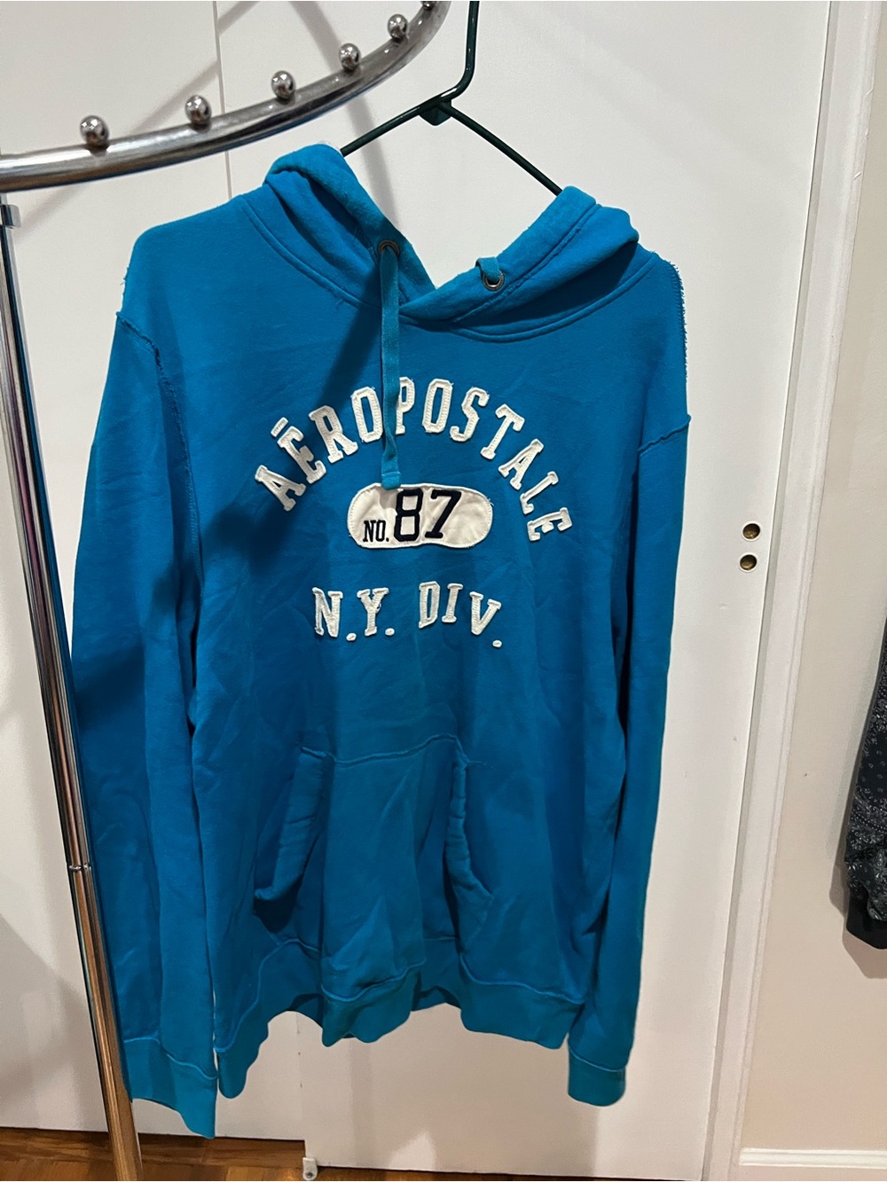 Aeropostale Blue Hooded Sweatshirt with Applique Logo